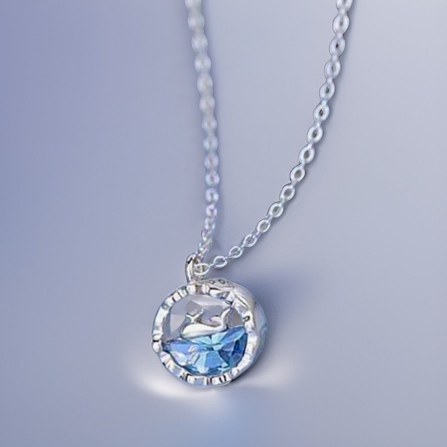 Nordic Silver Whale Pendant / Stainless Steel - Nina Kane Jewellery