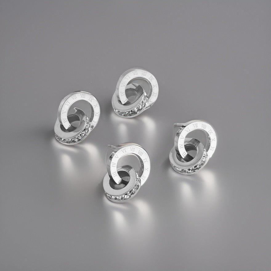 Birkley Roman Earrings / Titanium Steel - Nina Kane Jewellery