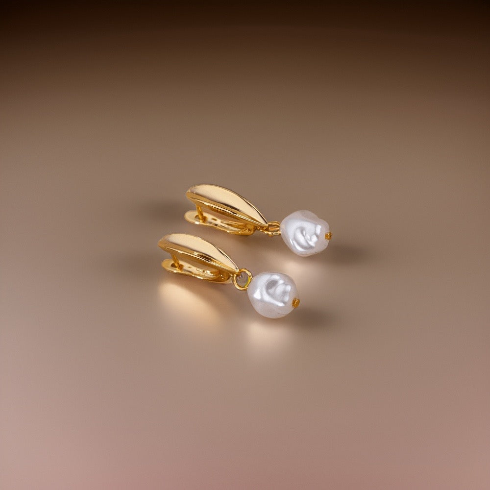 Adrianne Pearl Earrings / Stainless Steel - Nina Kane Jewellery