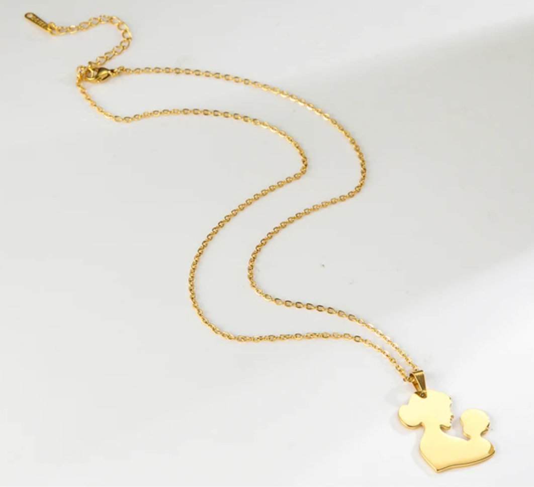 Mother & Baby Cut Out Necklaces / 18K Gold Plated - Nina Kane Jewellery