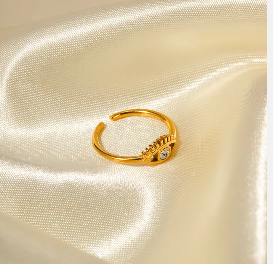 Felicia Evil Eye Ring / 18K Gold Plated - Nina Kane Jewellery