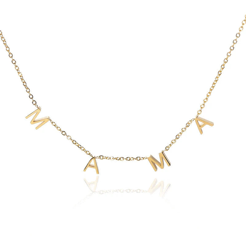 MAMA Letter Pendant / 14K Gold Plated - Nina Kane Jewellery