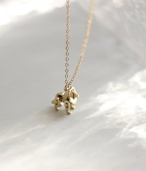 Jocelyn Golden 3D Lion Necklace / Titanium Steel