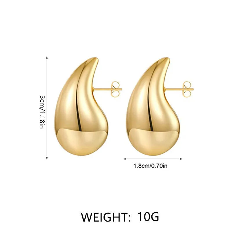 Romaine Chunky Drop Earrings / Stainless Steel - Nina Kane Jewellery