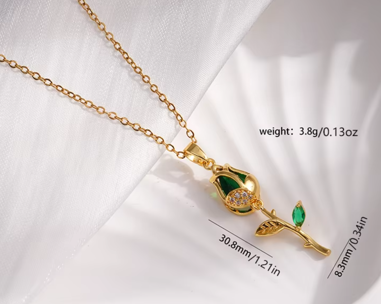 Laura Crystal Rose Pendants / 18K Gold Plated - Nina Kane Jewellery