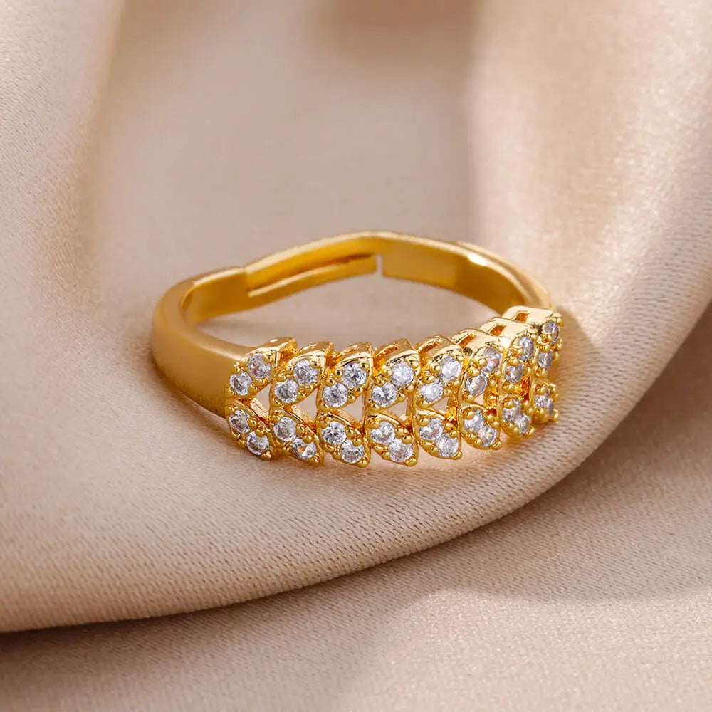 Evana Wheat Spike Rings / Stainless Steel - Nina Kane Jewellery