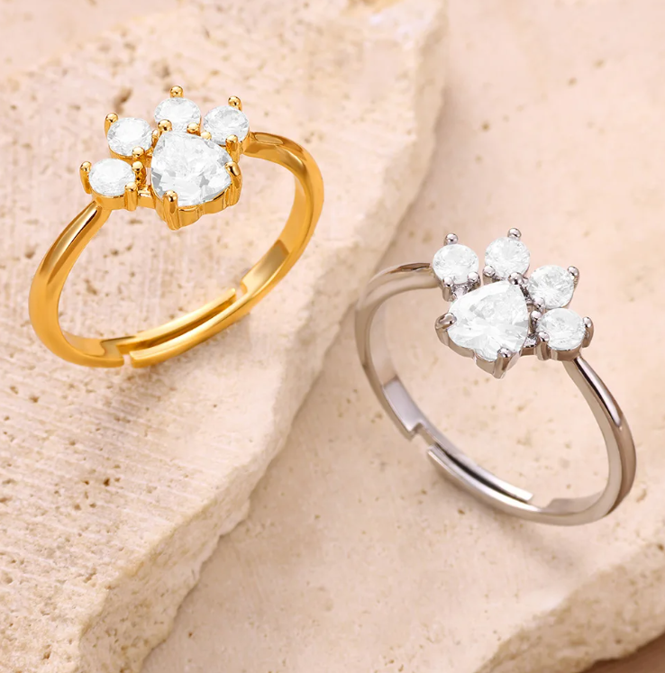 Carmella Adjustable Paw Rings / 18K Gold Plated - Nina Kane Jewellery