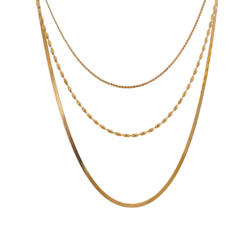Sedona Triple Layer Necklace / 18K Gold Plated - Nina Kane Jewellery