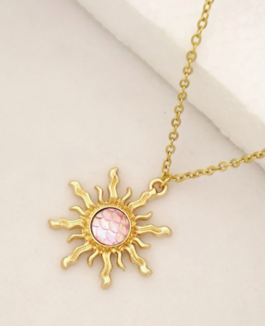 Helios Sunburst Pendant / Stainless Steel - Nina Kane Jewellery
