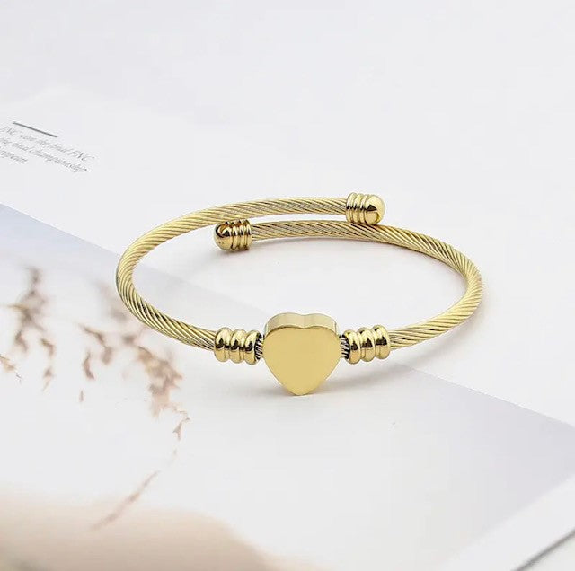 Teresa Adjustable Heart Bracelet / Stainless Steel