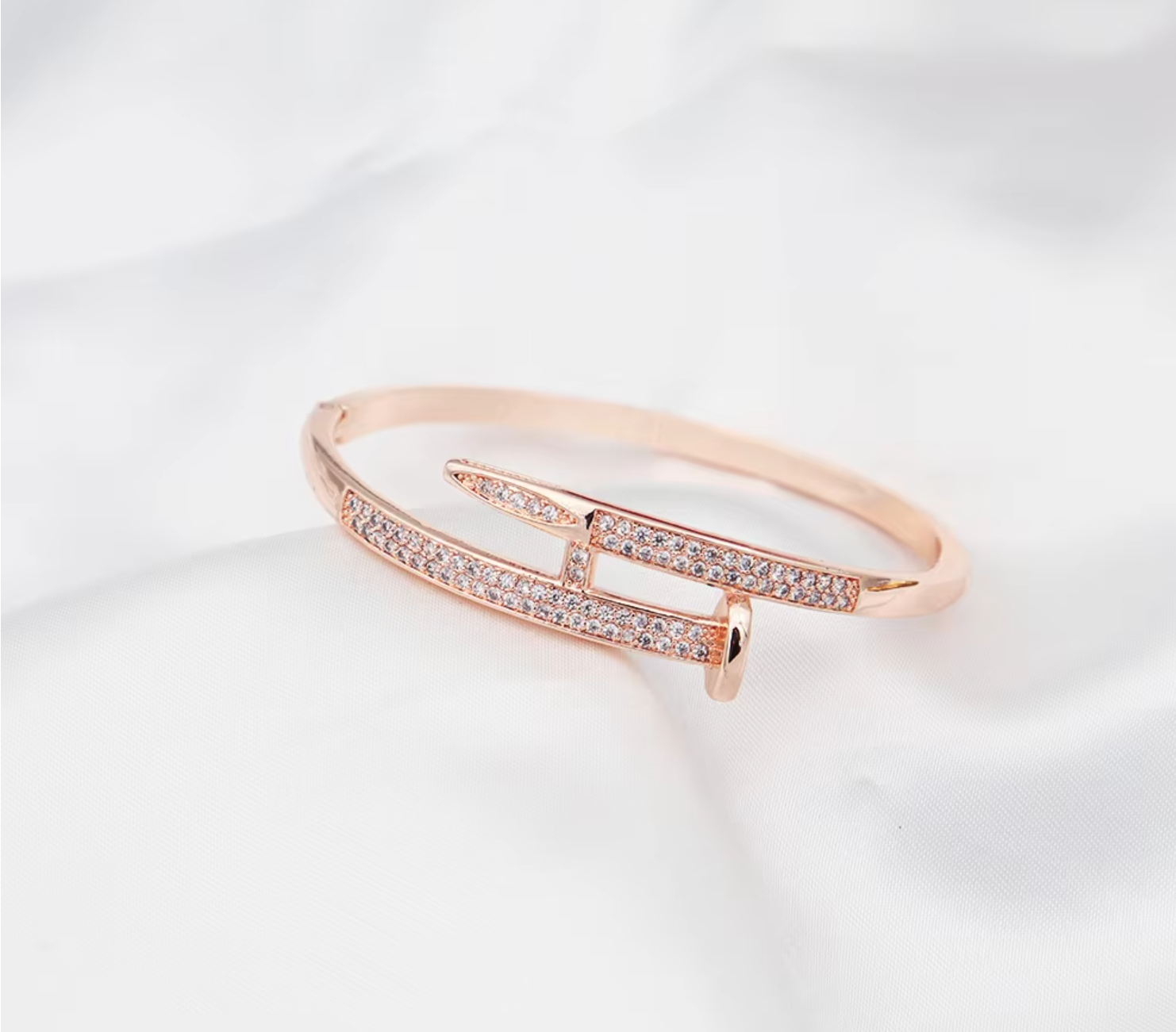 Tatianna Crystal Nail Bangles / 18K Gold Plated - Nina Kane Jewellery