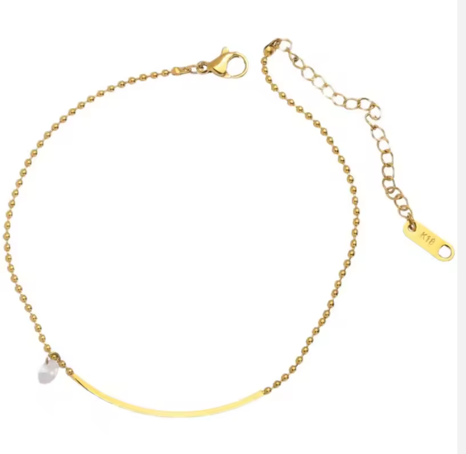 Danni Summer Beaded Anklet / 18k Gold Plated - Nina Kane Jewellery