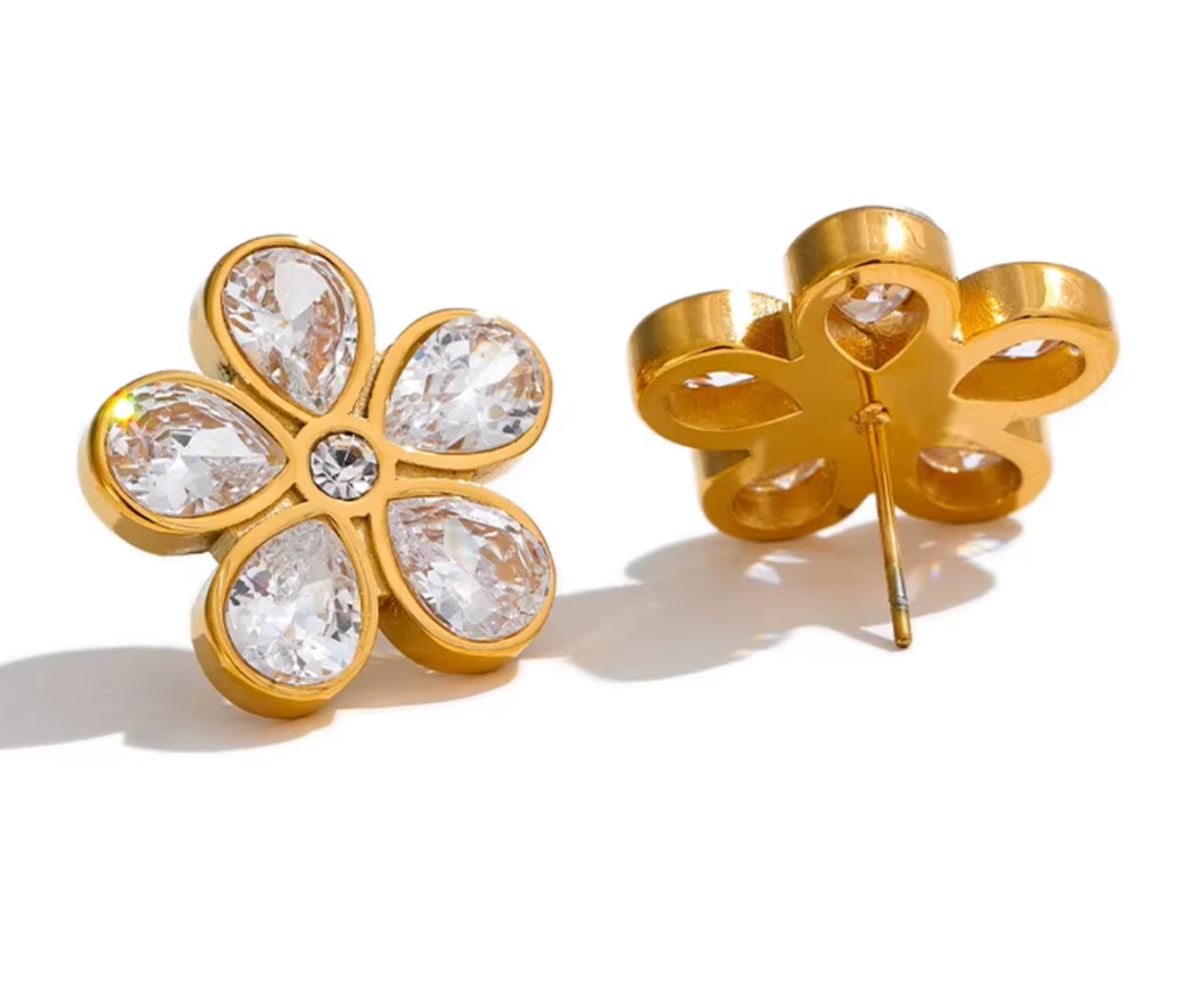 Georgina Daisy Earrings / 18K Gold Plated - Nina Kane Jewellery