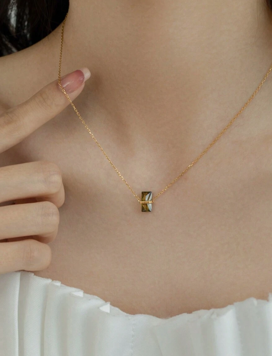 Samira Green Balance Necklace / 18K Gold Plated - Nina Kane Jewellery