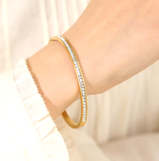 Carmella Diamond Bangles / 18K Gold Plated - Nina Kane Jewellery