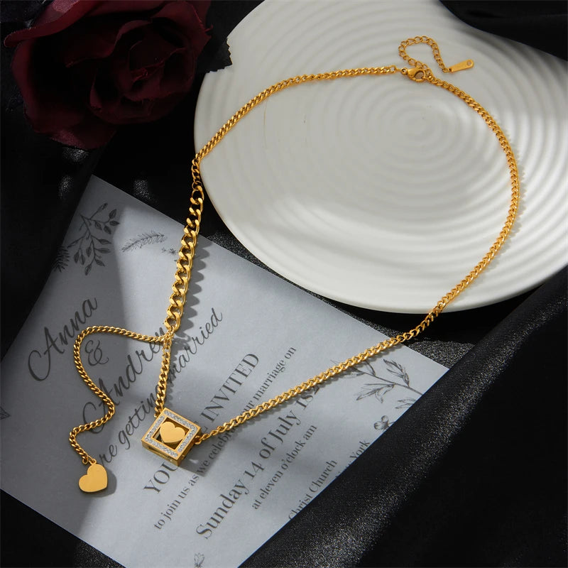 Gabriella Box Pendants / Stainless Steel - Nina Kane Jewellery