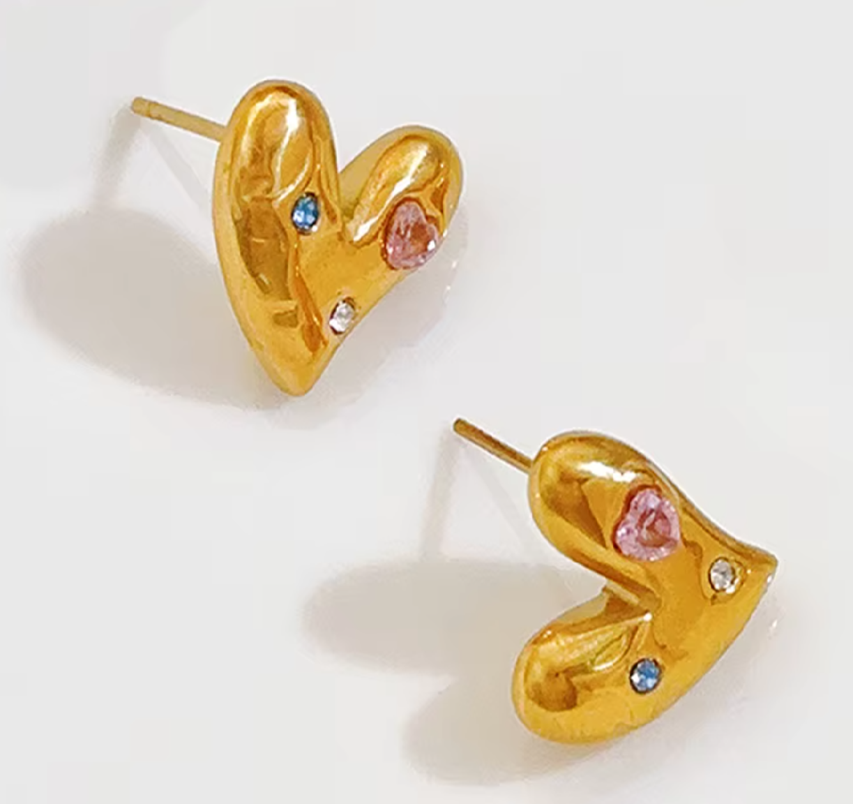 The Gilded Heart Earrings / 18K Gold Plated - Nina Kane Jewellery