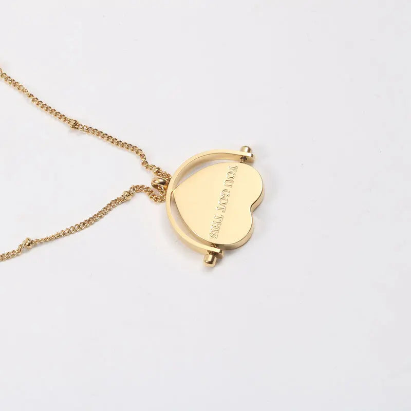 Grace Spinning Heart Necklace / 18K Gold Plated - Nina Kane Jewellery