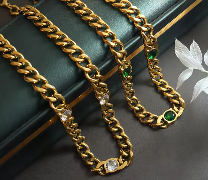 Madeira Chunky Cuban Necklace / 18K Gold Plated - Nina Kane Jewellery