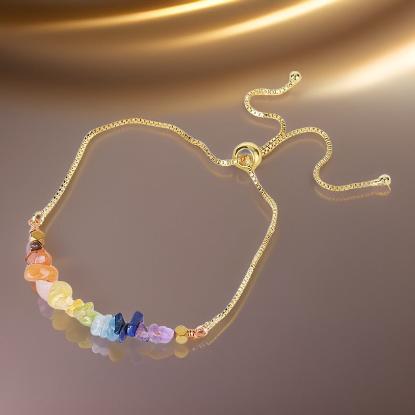 The Chakra Crystal Healing Bracelet / Stainless Steel - Nina Kane Jewellery