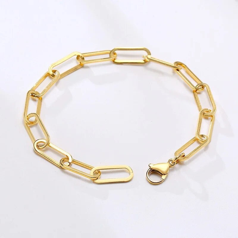 Aurora Minimalist Clip Chain Bracelet / 18K Gold Plated - Nina Kane Jewellery