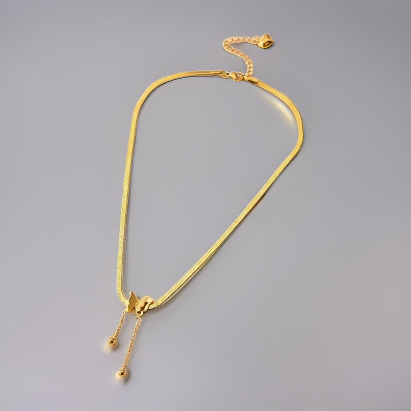 Carina Vintage Butterfly Necklace / Stainless Steel - Nina Kane Jewellery