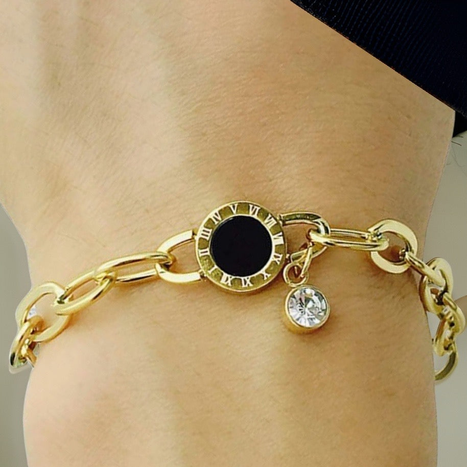 Kellie Roman Numeral Bracelet / 18K Gold Plated - Nina Kane Jewellery