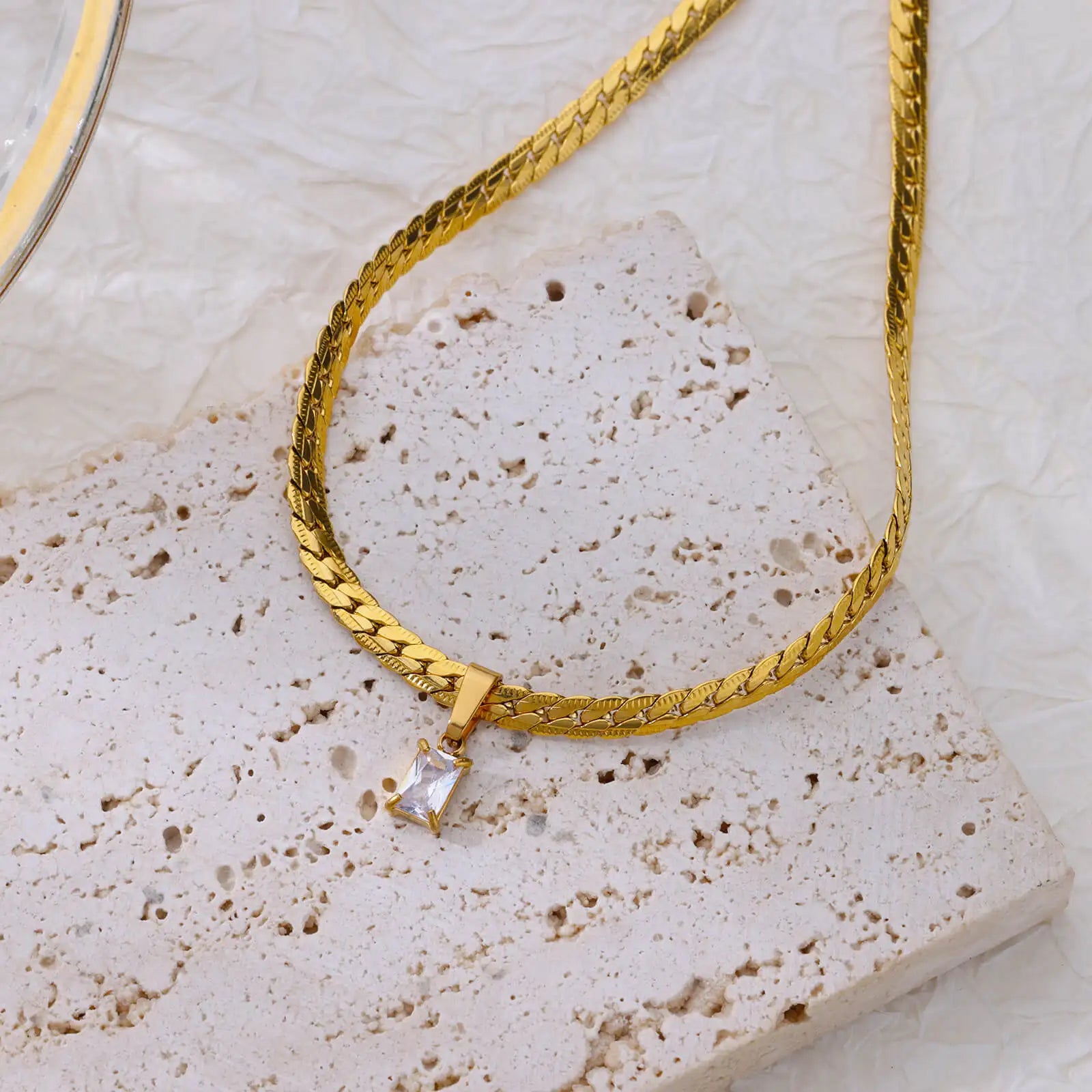 Johanna Vinatge Zircon Chain / 18K Gold Plated - Nina Kane Jewellery