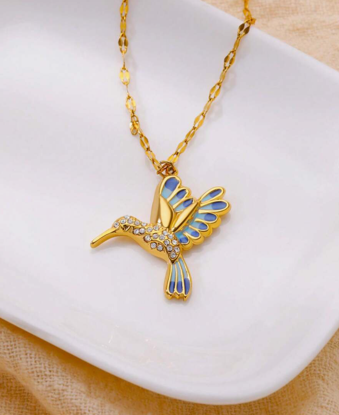 Meera Hummingbird Pendants / Stainless Steel - Nina Kane Jewellery