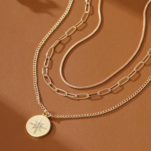 The Giselle Layered Necklace / 18K Gold Plated - Nina Kane Jewellery