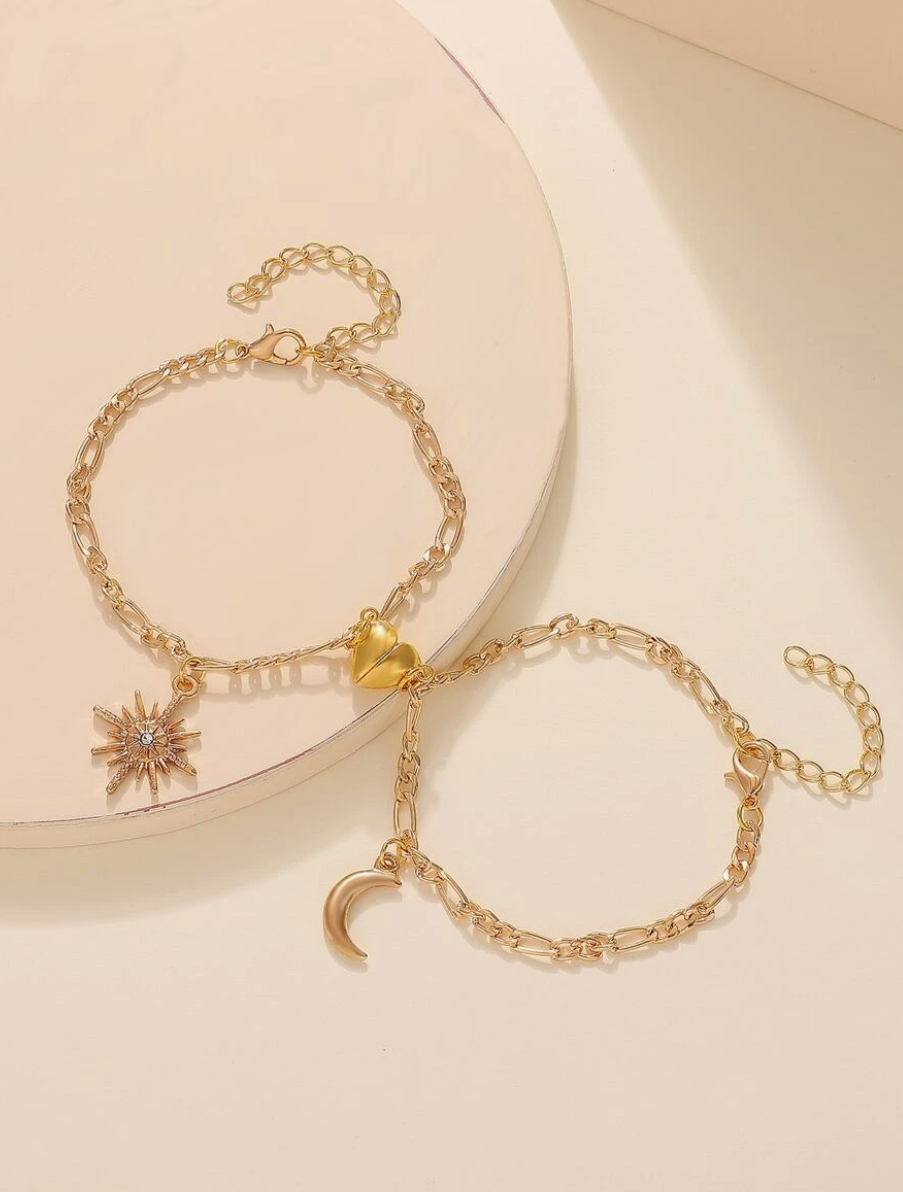 Sun & Moon Friendship Bracelets / 14K Gold Plated - Nina Kane Jewellery