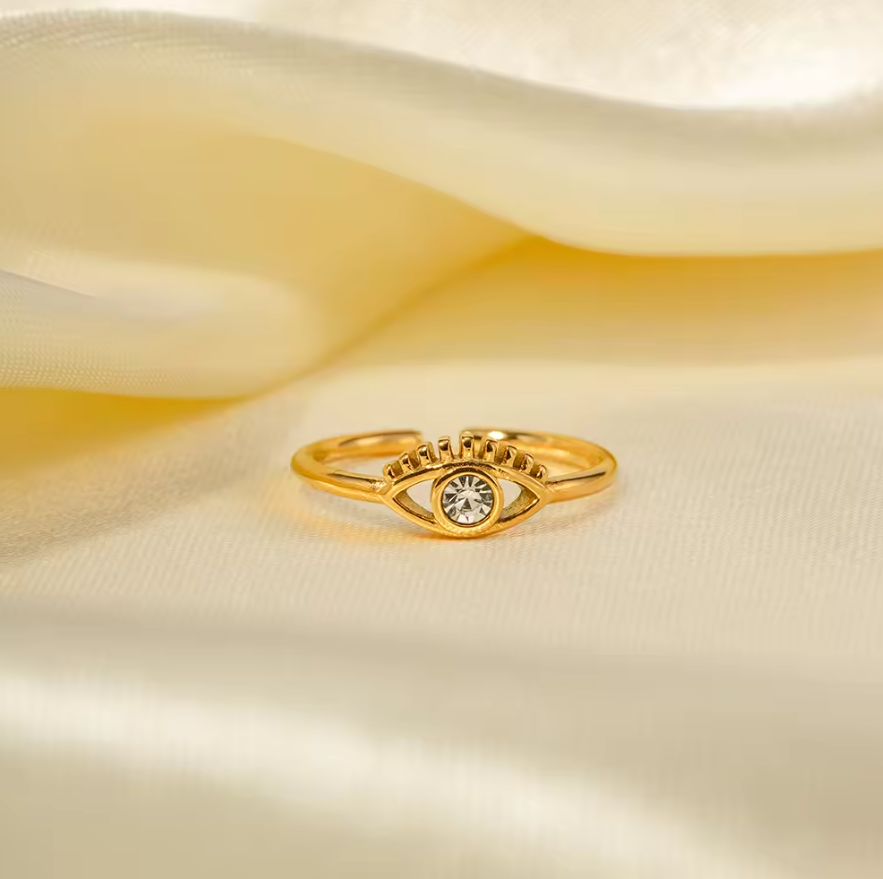 Felicia Evil Eye Ring / 18K Gold Plated - Nina Kane Jewellery