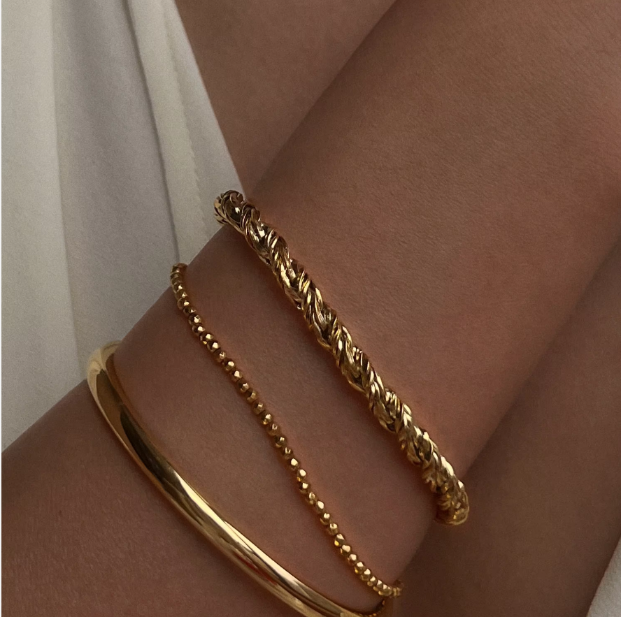 Steph Braided Rope Bracelet / 18K Gold Plated - Nina Kane Jewellery