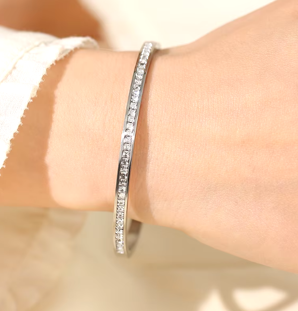 Carmella Diamond Bangles / 18K Gold Plated - Nina Kane Jewellery
