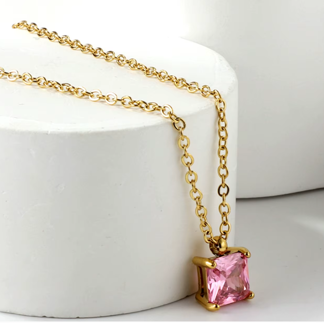 Artemis Solitaire Gem Necklaces / 18K Gold Plated - Nina Kane Jewellery