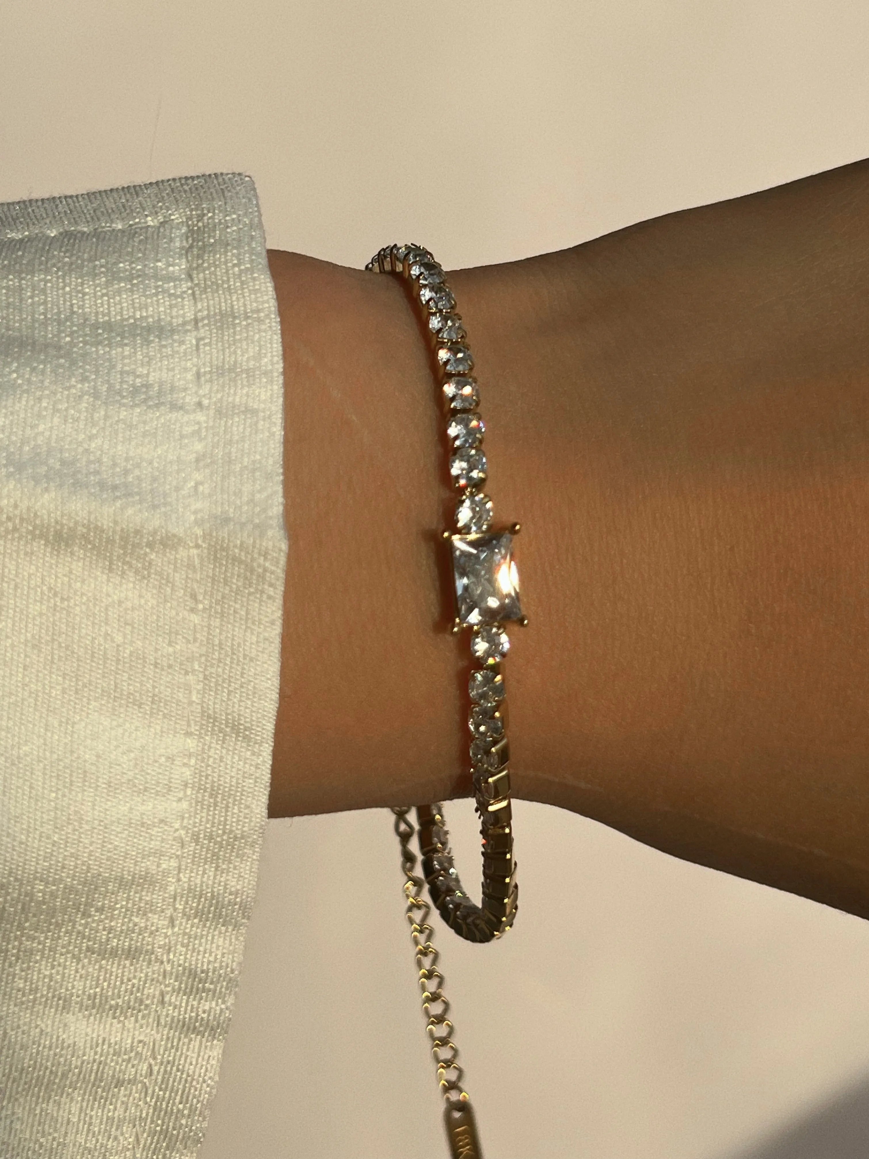 Melissa Zircon Diamond Bracelet / 18K Gold Plated - Nina Kane Jewellery