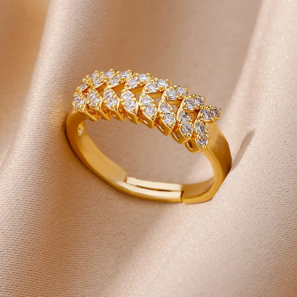 Evana Wheat Spike Rings / Stainless Steel - Nina Kane Jewellery