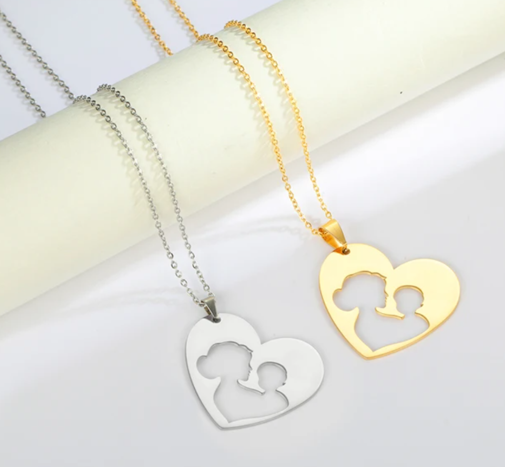 Mother & Baby Cut Out Necklaces / 18K Gold Plated - Nina Kane Jewellery