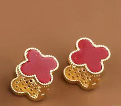 Astoria Double Sided Clover Earrings / 18K Gold Plated - Nina Kane Jewellery