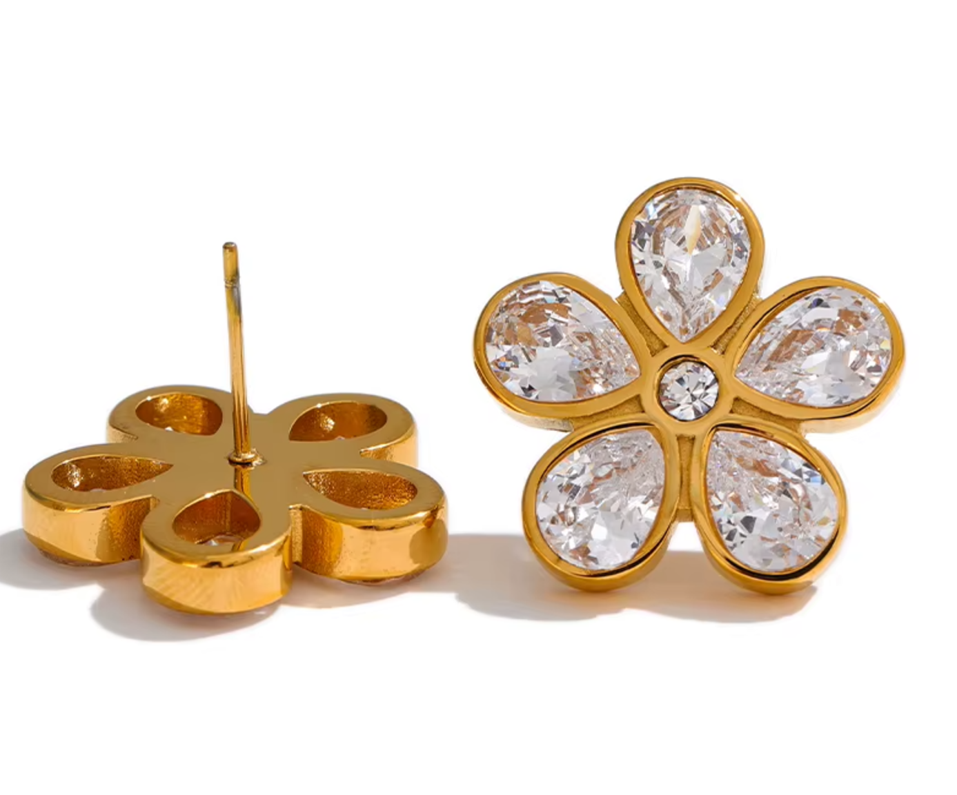Georgina Daisy Earrings / 18K Gold Plated - Nina Kane Jewellery