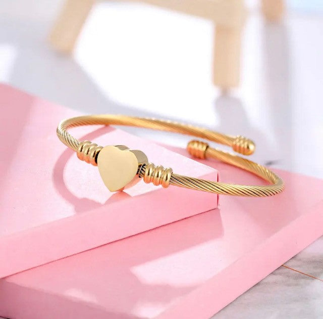 Teresa Adjustable Heart Bracelet / Stainless Steel