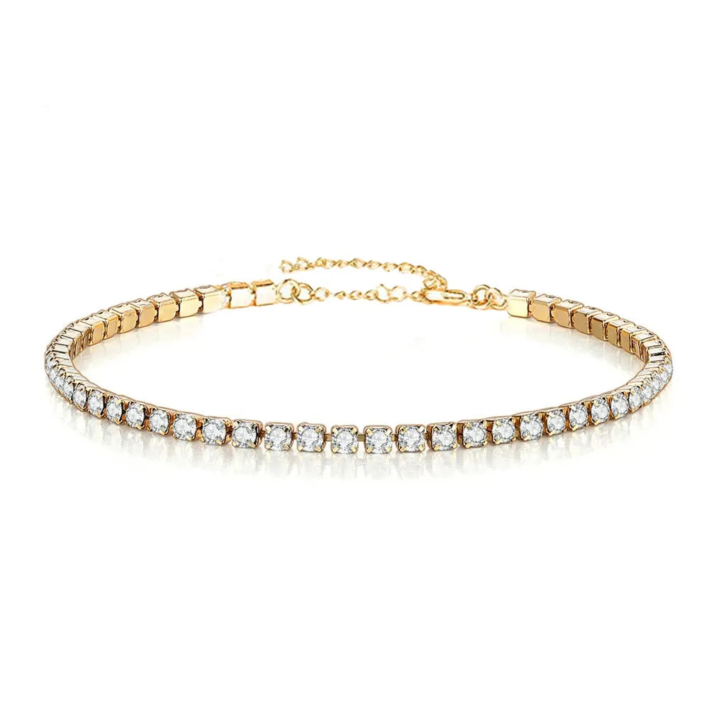 Cassie Gold Tennis Bracelet / Stainless Steel - Nina Kane Jewellery