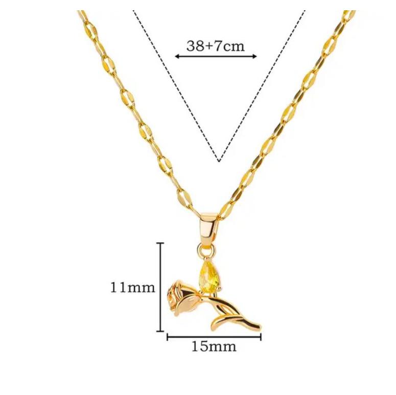 Serena Rose Crystal Necklaces / Stainless Steel - Nina Kane Jewellery