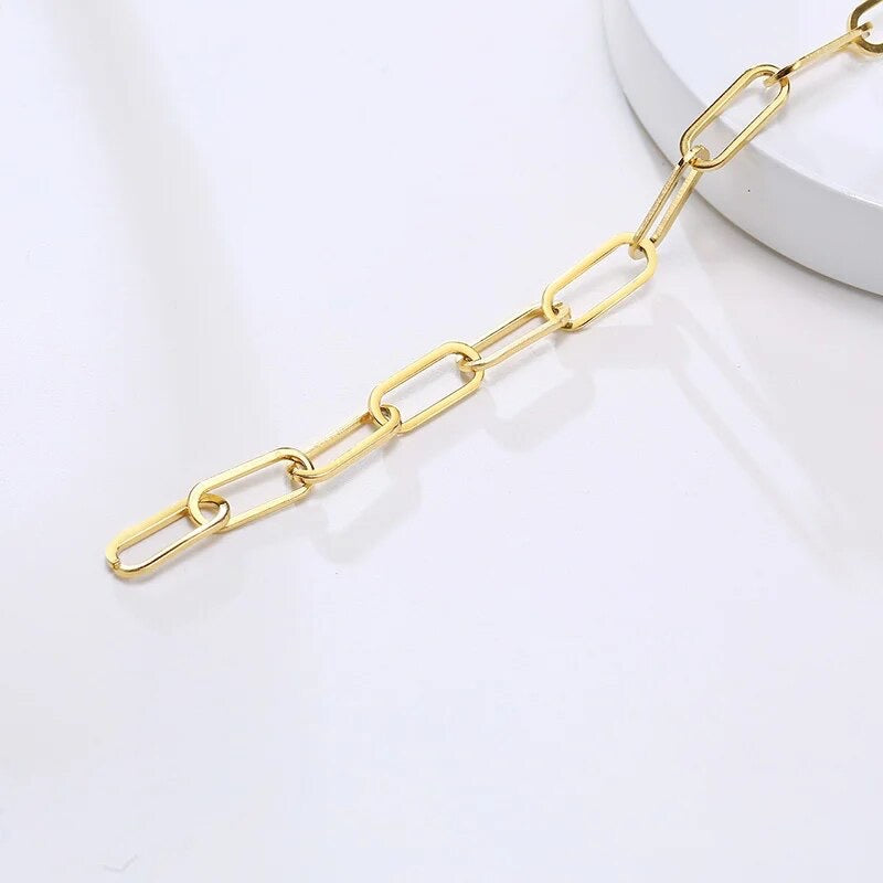 Aurora Minimalist Clip Chain Bracelet / 18K Gold Plated - Nina Kane Jewellery