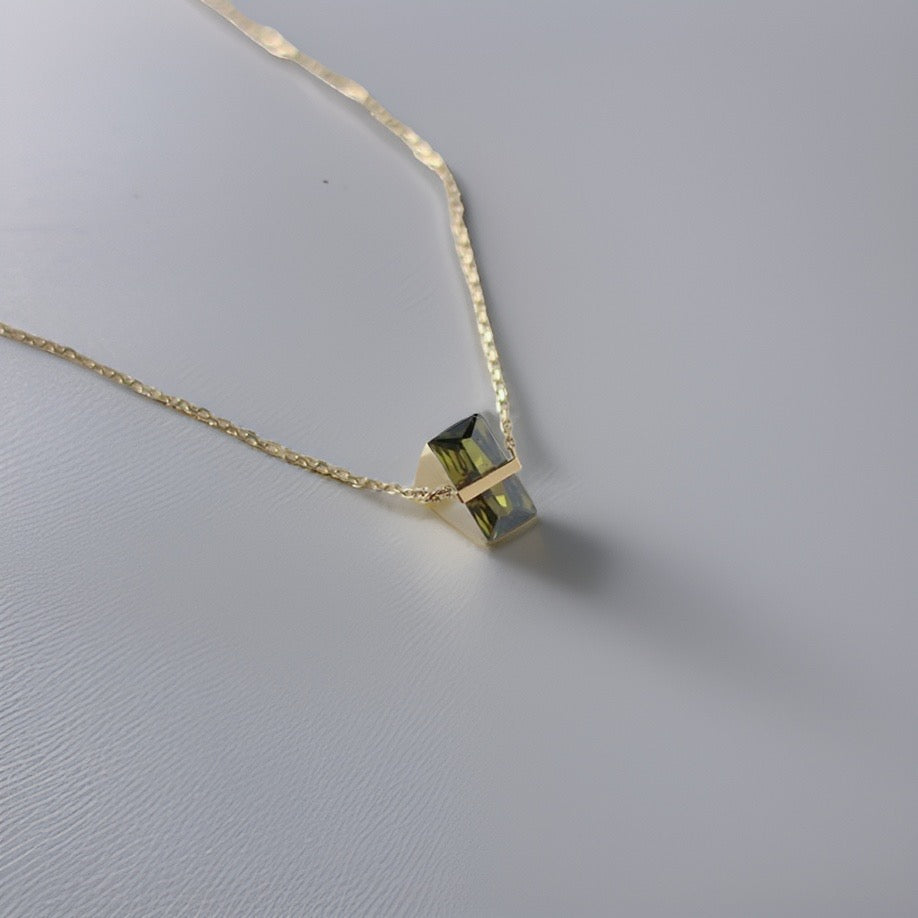 Samira Green Balance Necklace / 18K Gold Plated - Nina Kane Jewellery