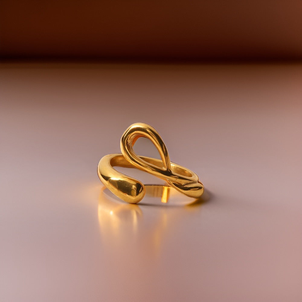 Lulu Statement Tie Ring / 18K Gold Plated - Nina Kane Jewellery