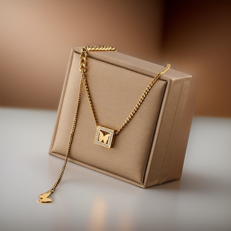Gabriella Butterfly Pendant / Stainless Steel - Nina Kane Jewellery