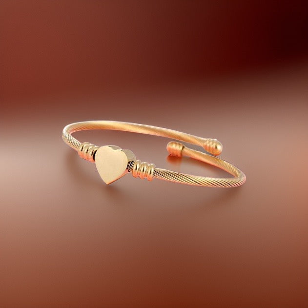 Teresa Adjustable Heart Bracelet / Stainless Steel - Nina Kane Jewellery