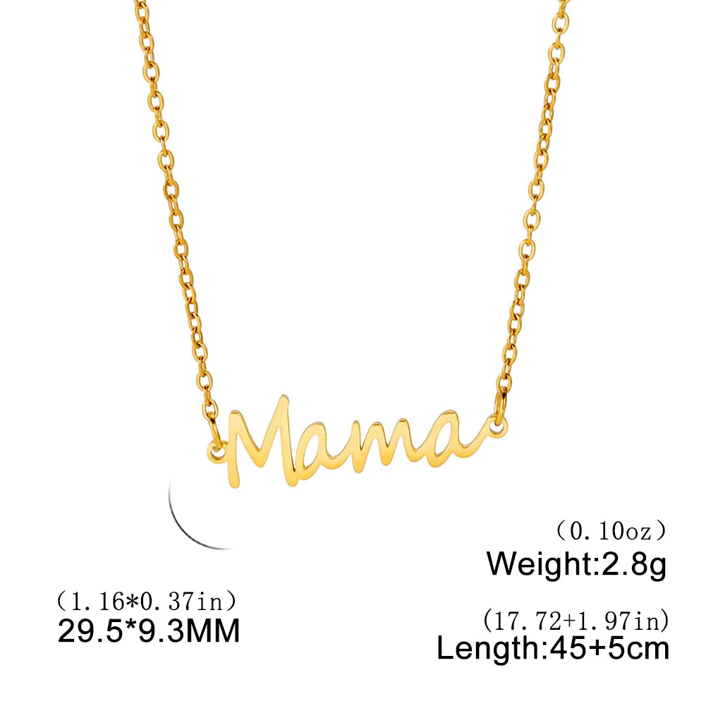 MAMA Written Necklaces / Stainless steel - Nina Kane Jewellery