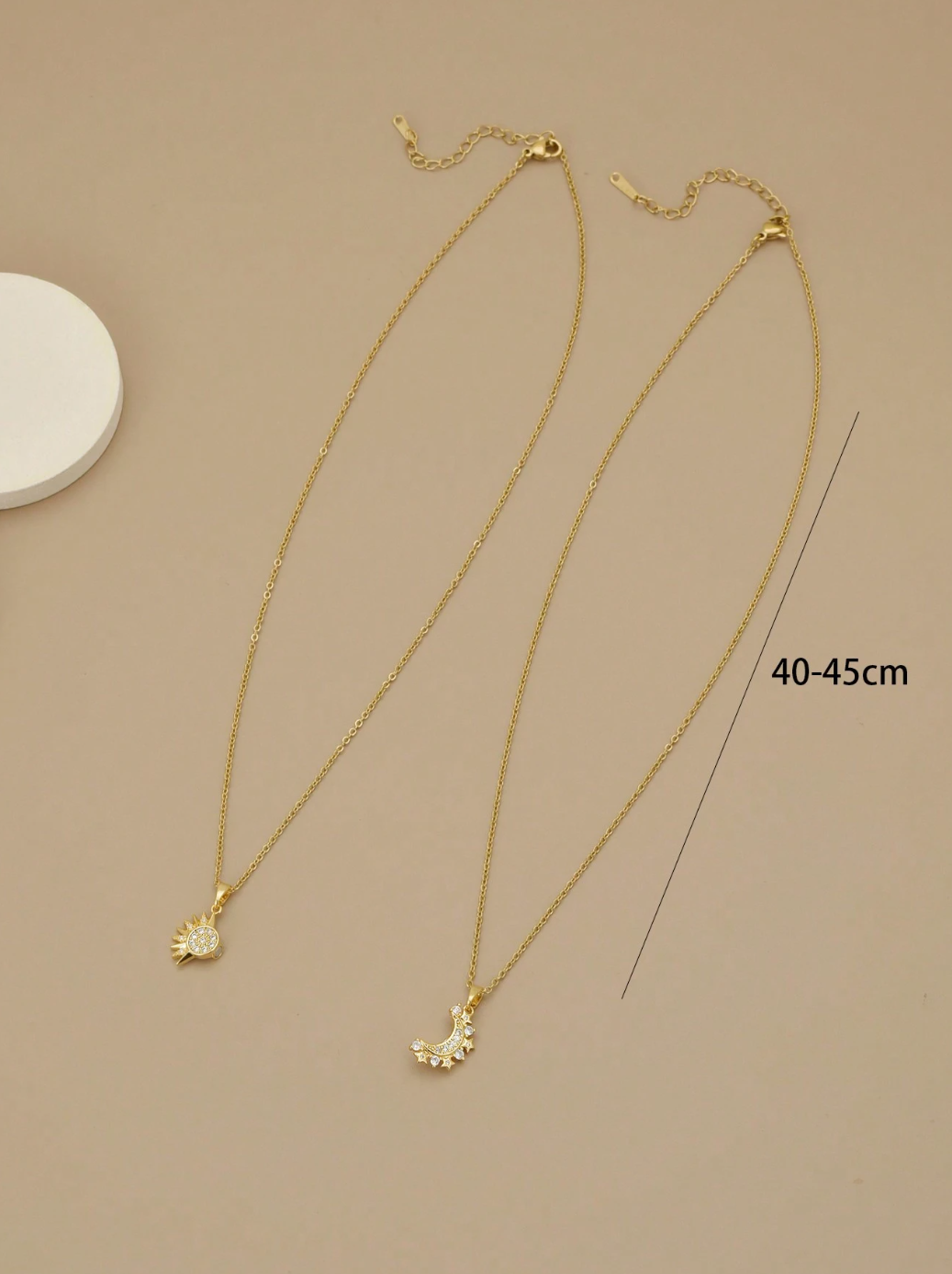The Sun & Moon Double Necklaces / 18K Gold Plated - Nina Kane Jewellery